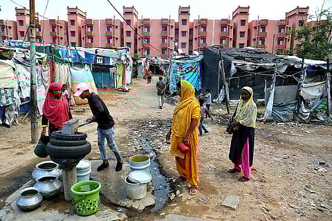 Single tap at a deserted slum
